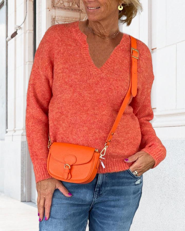 Sienna & Harper™ – Classic Solid Color V-Neck Sweaters