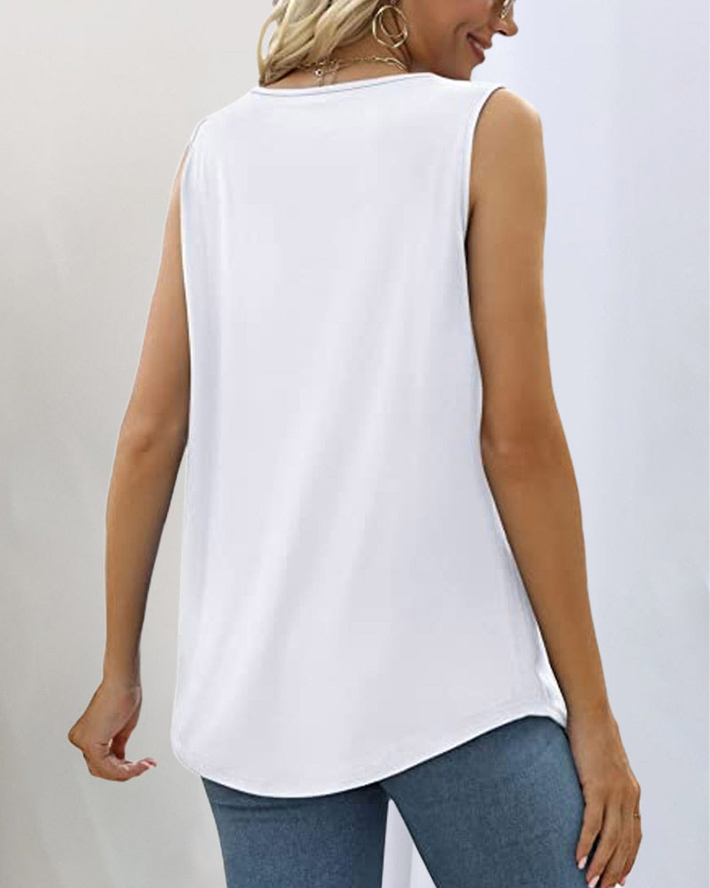 Sienna & Harper™ | Sleeveless Top with Square Neckline