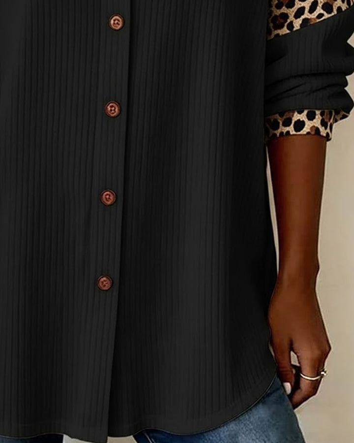 Sophia™ | Bold Leopard Print Button-Down Shirt
