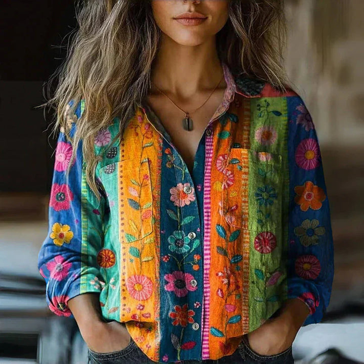 Sienna & Harper™ | Bohemian Pattern Vintage Blouse