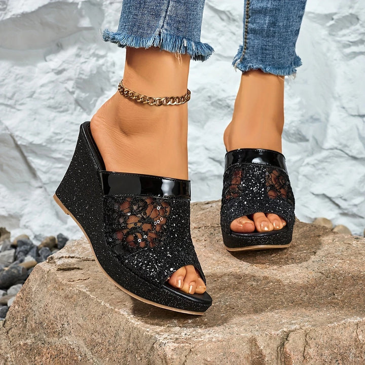Sienna & Harper™  | Chic Floral Embellished High Heel Sandals