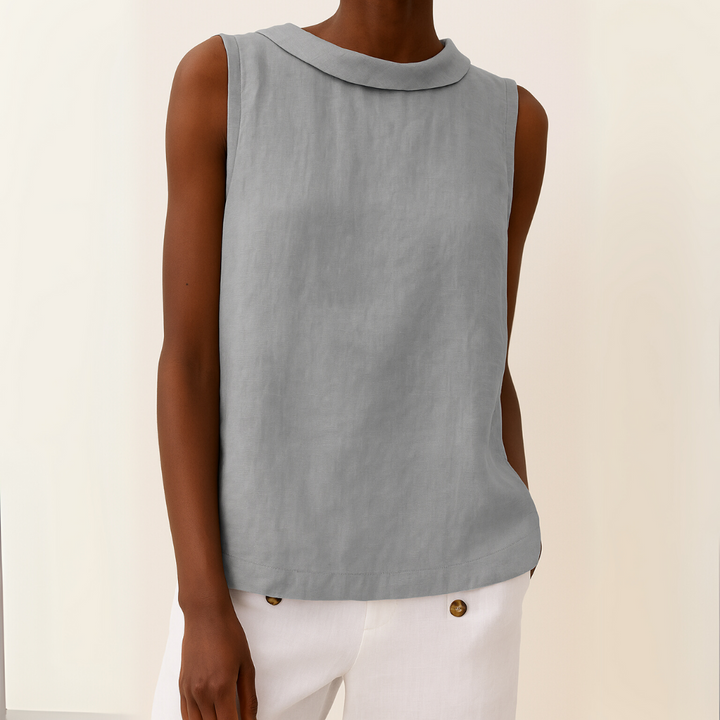 Sienna & Harper™ | Sleeveless Roll Collar Top