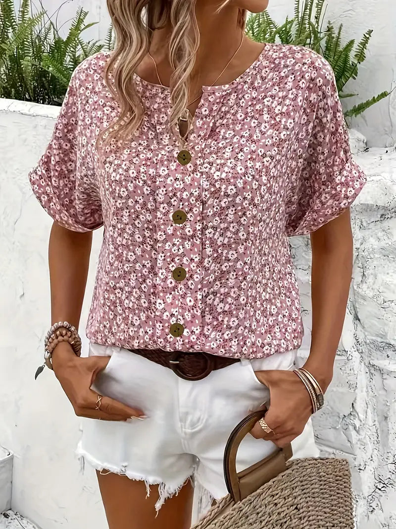 Sienna & Harper™ | Elegant Botanical Print Blouse