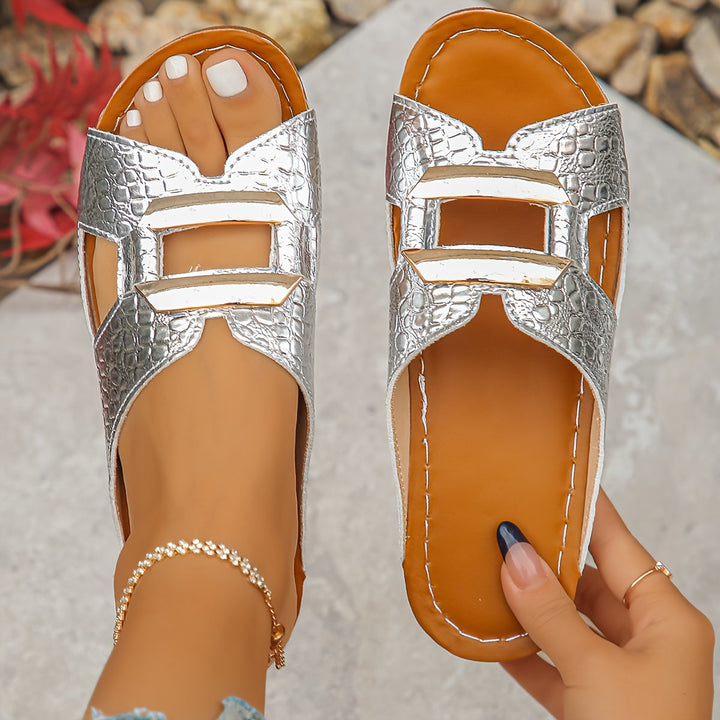 Sienna & Harper™ | Buckle Slide Sandals