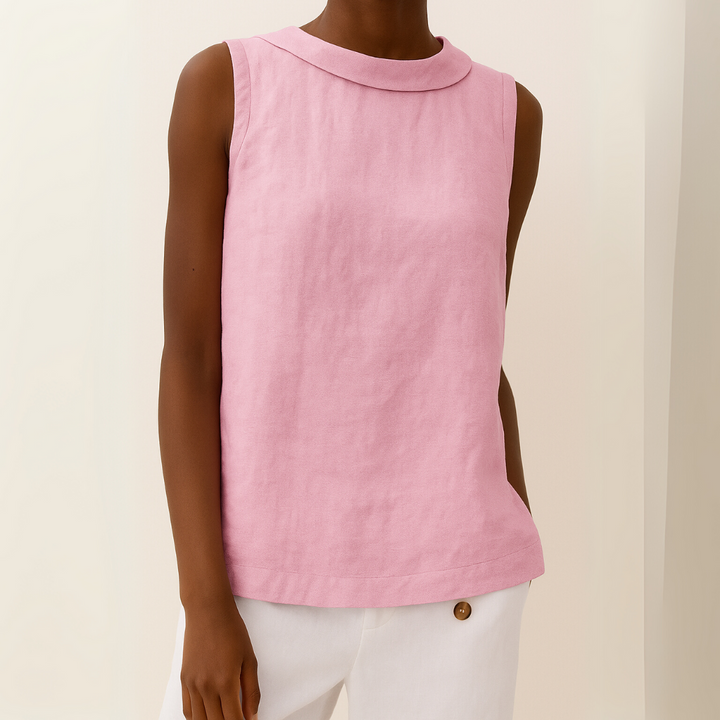 Sienna & Harper™ | Sleeveless Roll Collar Top