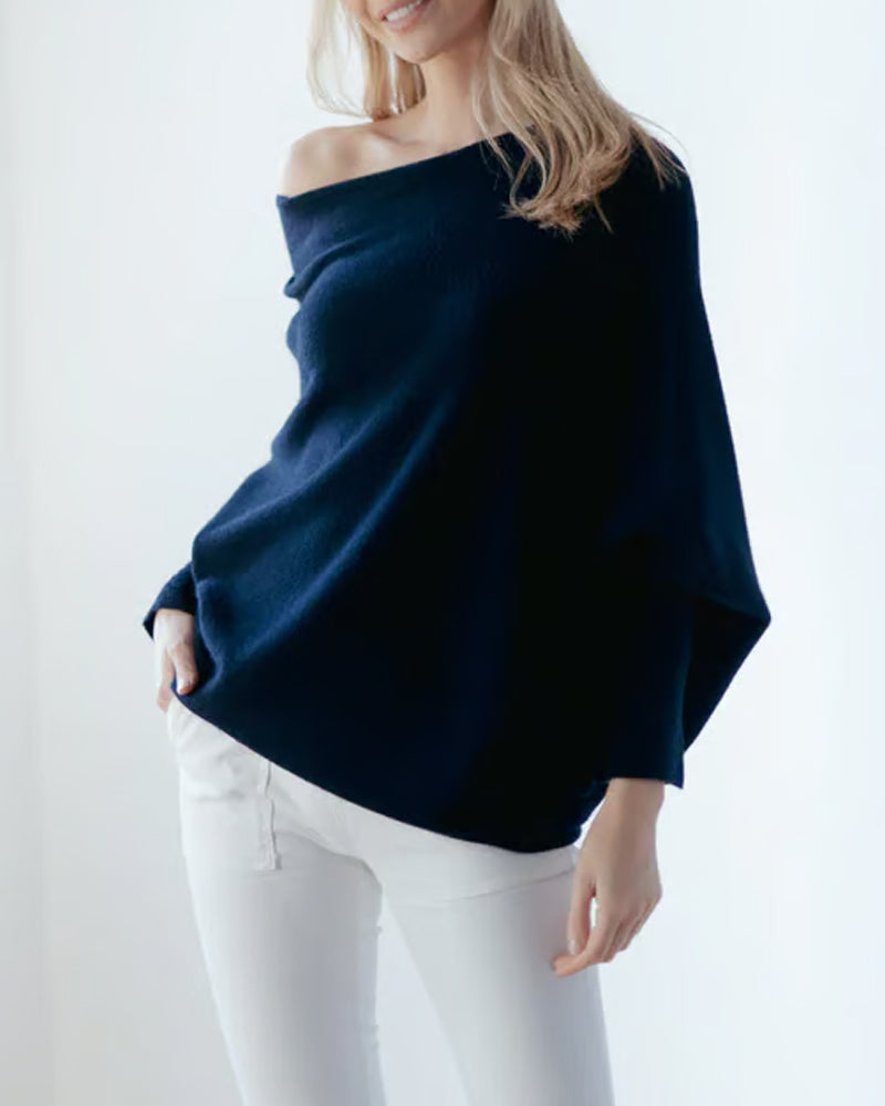 Sienna & Harper™ – Asymmetrical Draped Knitwear with Innovative Design