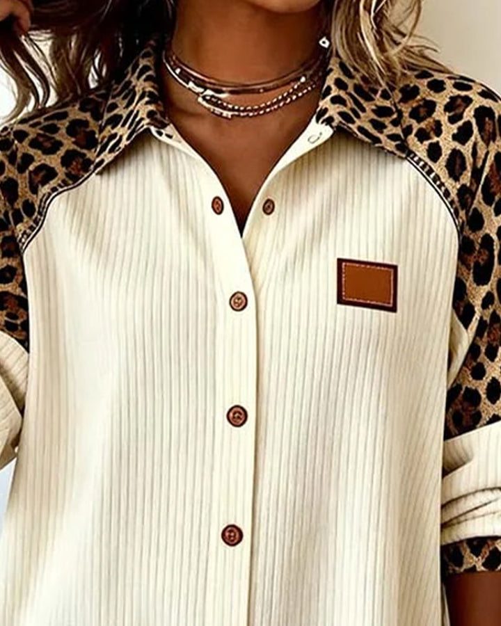 Sophia™ | Bold Leopard Print Button-Down Shirt
