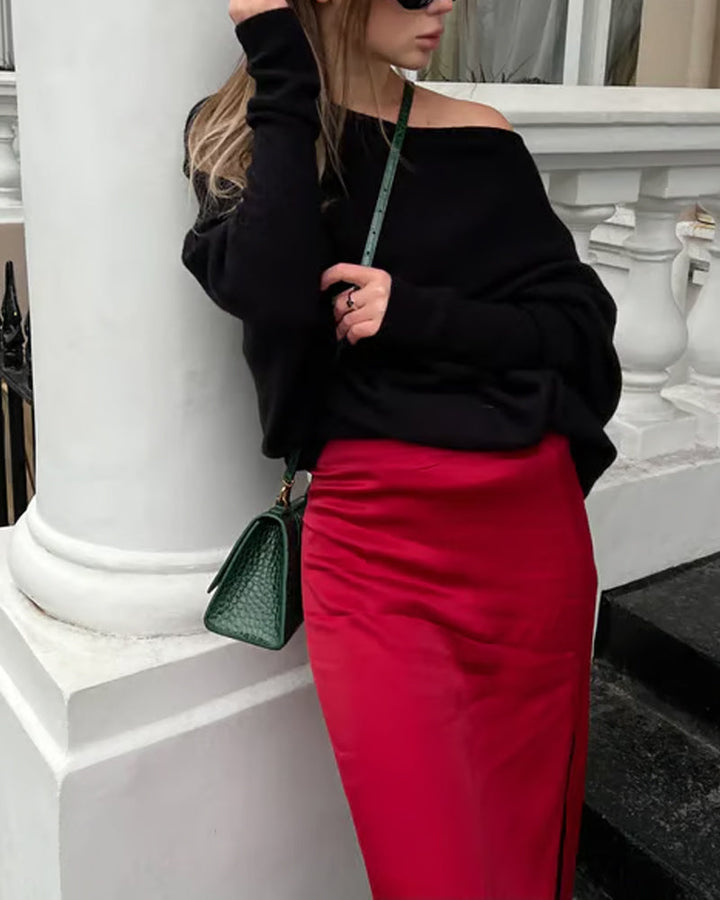 Sienna & Harper™ – Asymmetrical Draped Knitwear with Innovative Design