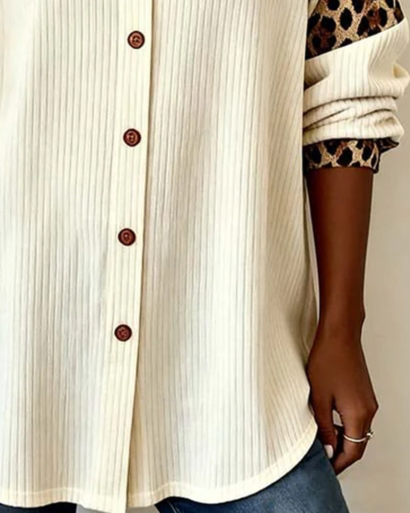 Sophia™ | Bold Leopard Print Button-Down Shirt