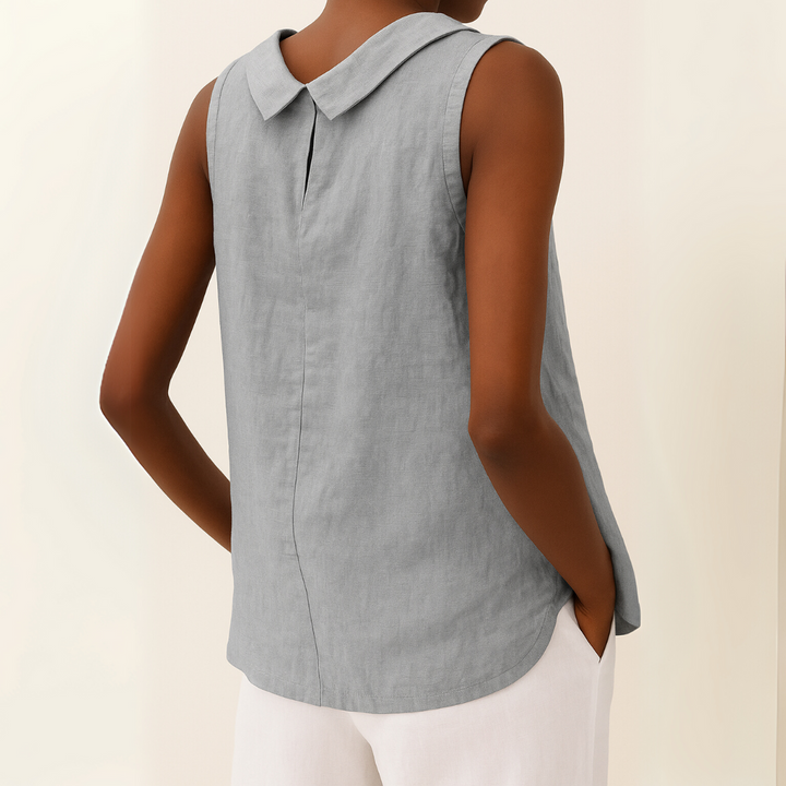 Sienna & Harper™ | Sleeveless Roll Collar Top