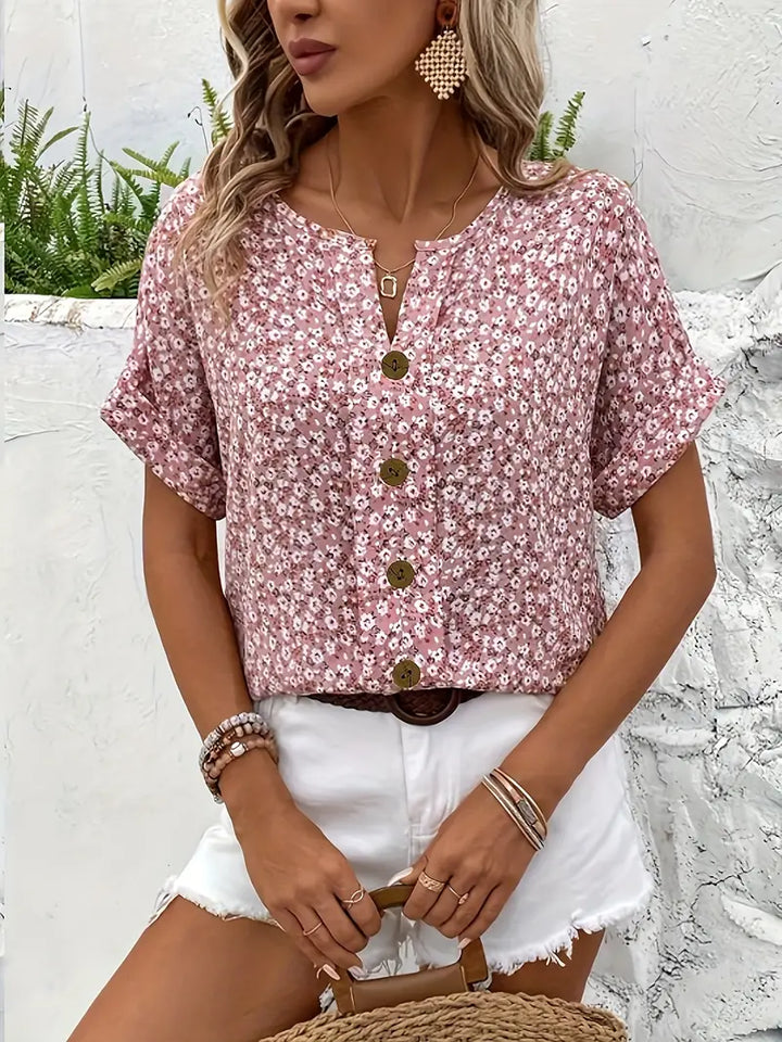 Sienna & Harper™ | Elegant Botanical Print Blouse