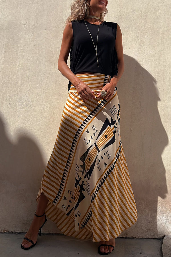 Sienna & Harper™ | Bohemian Striped Maxi Skirt