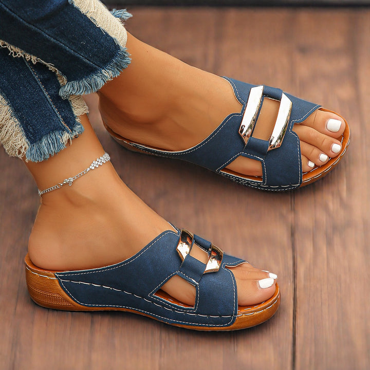 Sienna & Harper™ | Buckle Slide Sandals