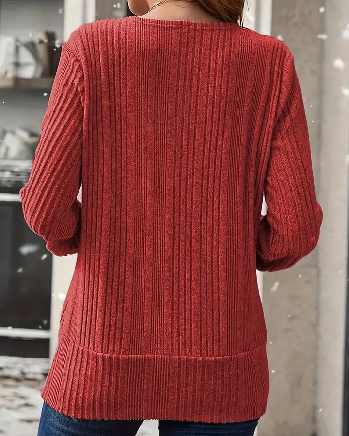 Sienna & Harper™ – Cozy Knit Faux Two-Piece Sweater