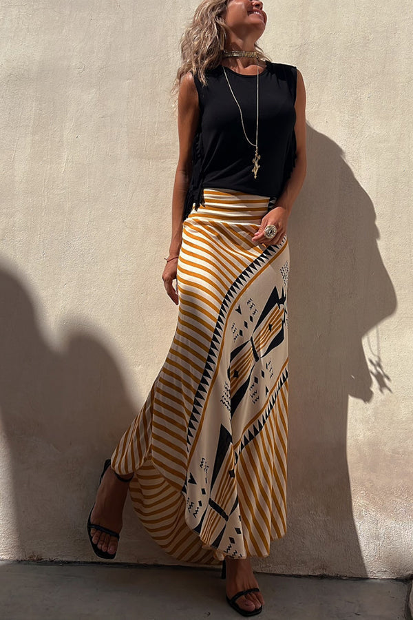 Sienna & Harper™ | Bohemian Striped Maxi Skirt