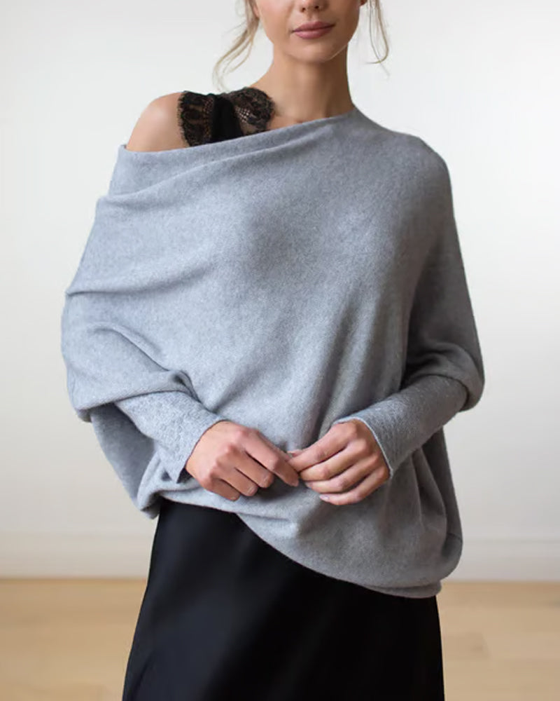 Sienna & Harper™ – Asymmetrical Draped Knitwear with Innovative Design