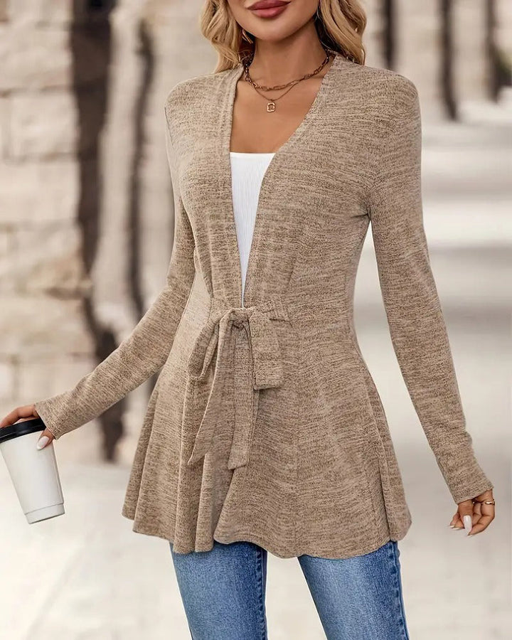 Sienna & Harper™ – Solid Color Long Sleeve Casual Chic Vest
