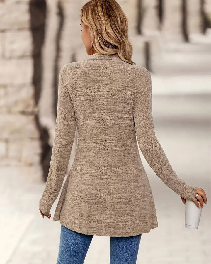 Sienna & Harper™ – Solid Color Long Sleeve Casual Chic Vest