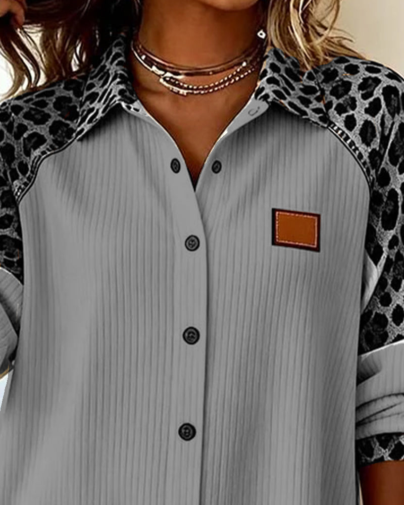 Sophia™ | Bold Leopard Print Button-Down Shirt