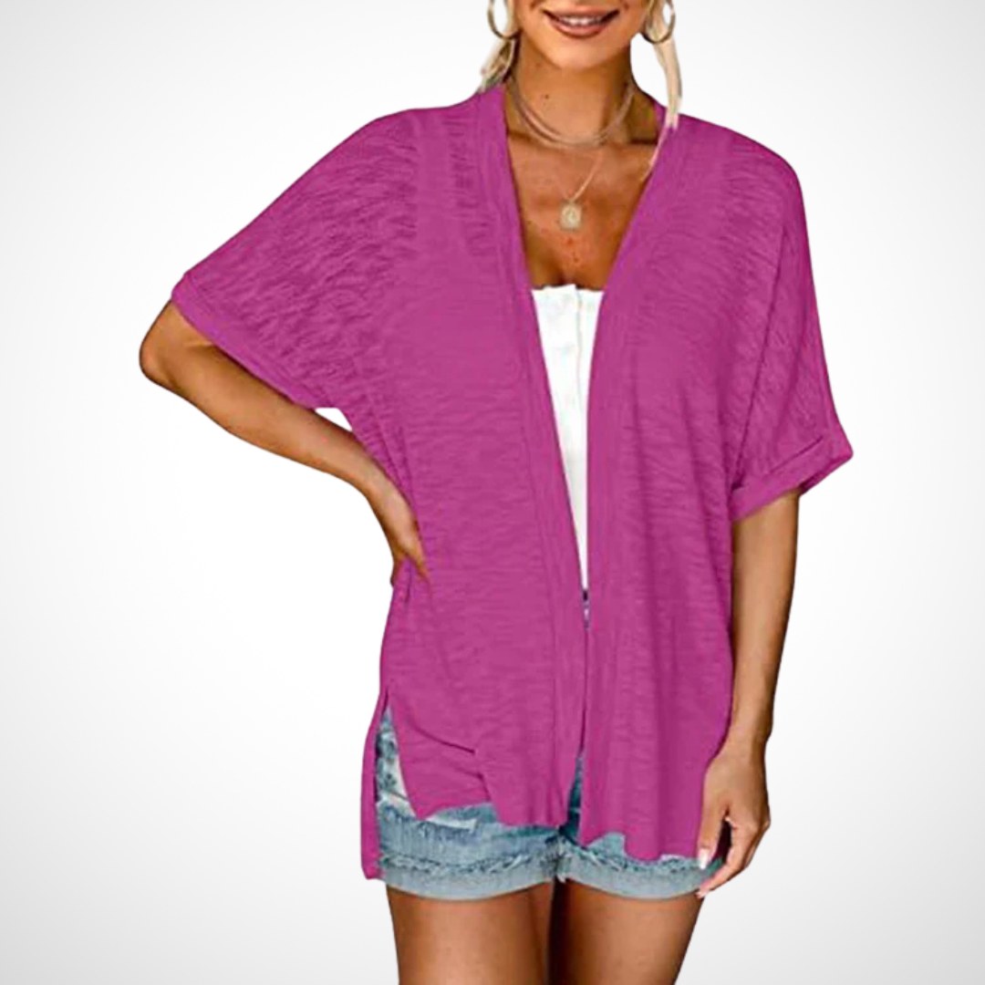 Sienna & Harper™ | Chic Lightweight Short Sleeve Cardigan
