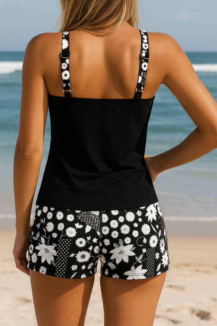 Sienna™ | Swimsuit Tank Top with Printed Boxer Set