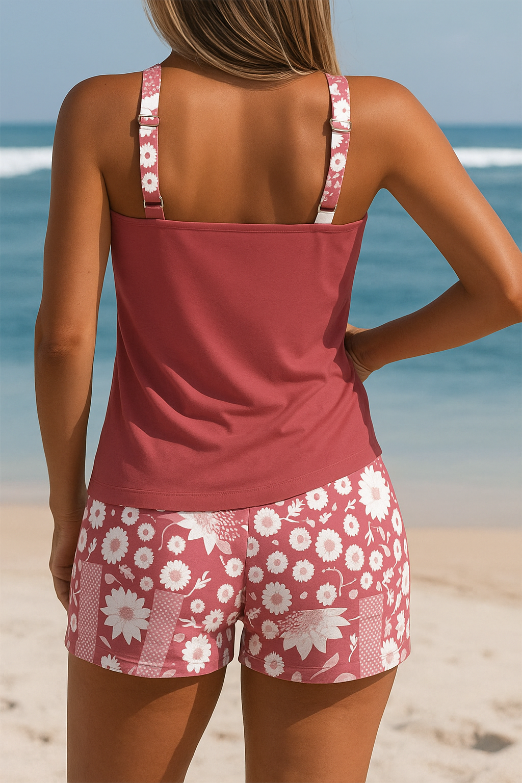 Sienna™ | Swimsuit Tank Top with Printed Boxer Set