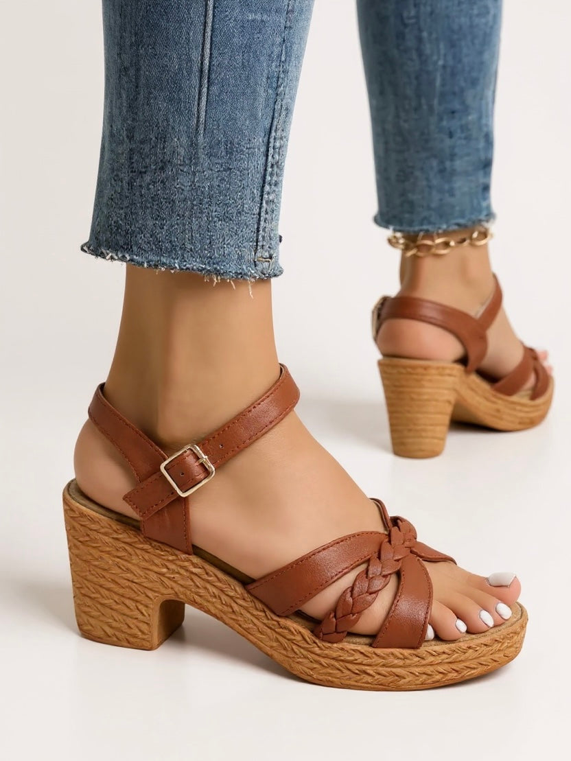 Sienna & Harper™ | Braided Heel Sandals