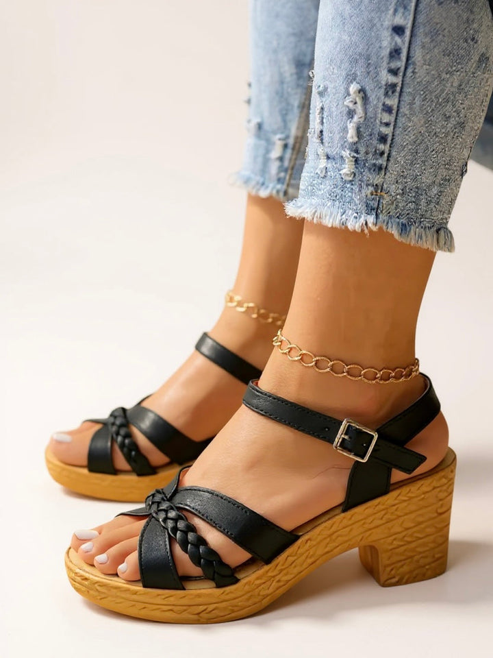 Sienna & Harper™ | Braided Heel Sandals