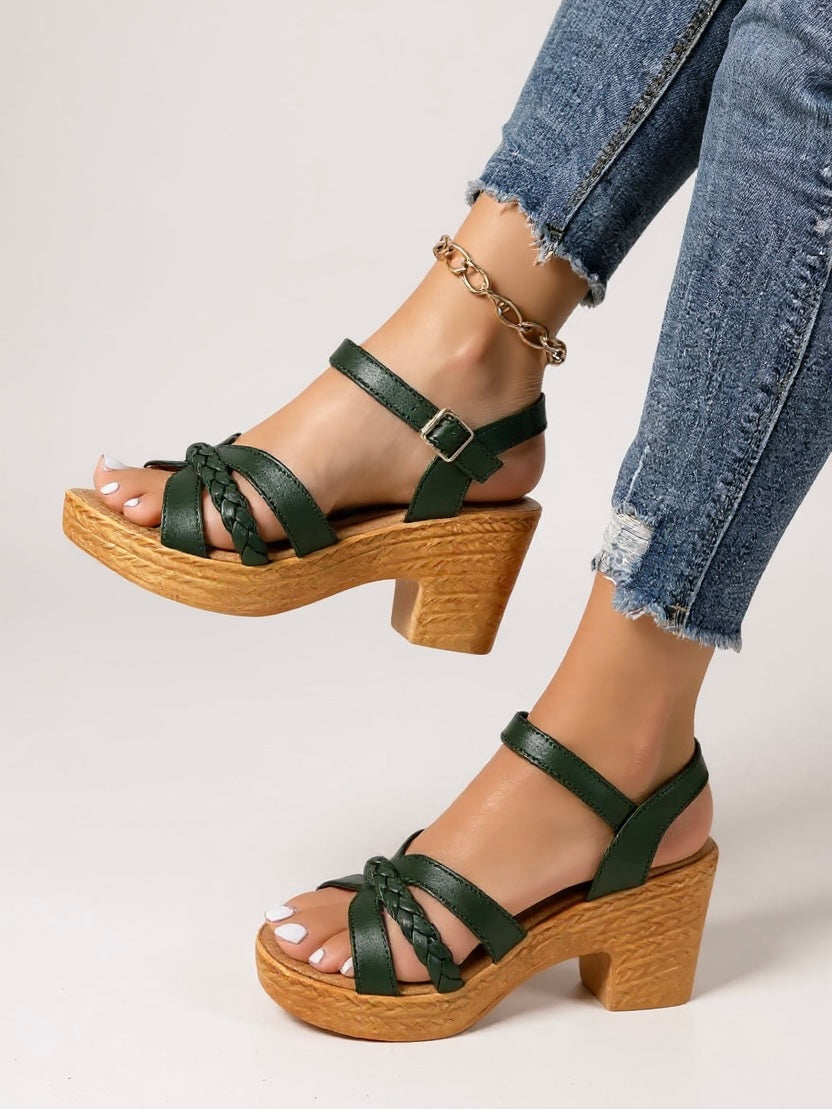 Sienna & Harper™ | Braided Heel Sandals
