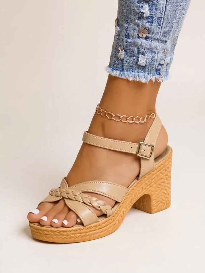 Sienna & Harper™ | Braided Heel Sandals