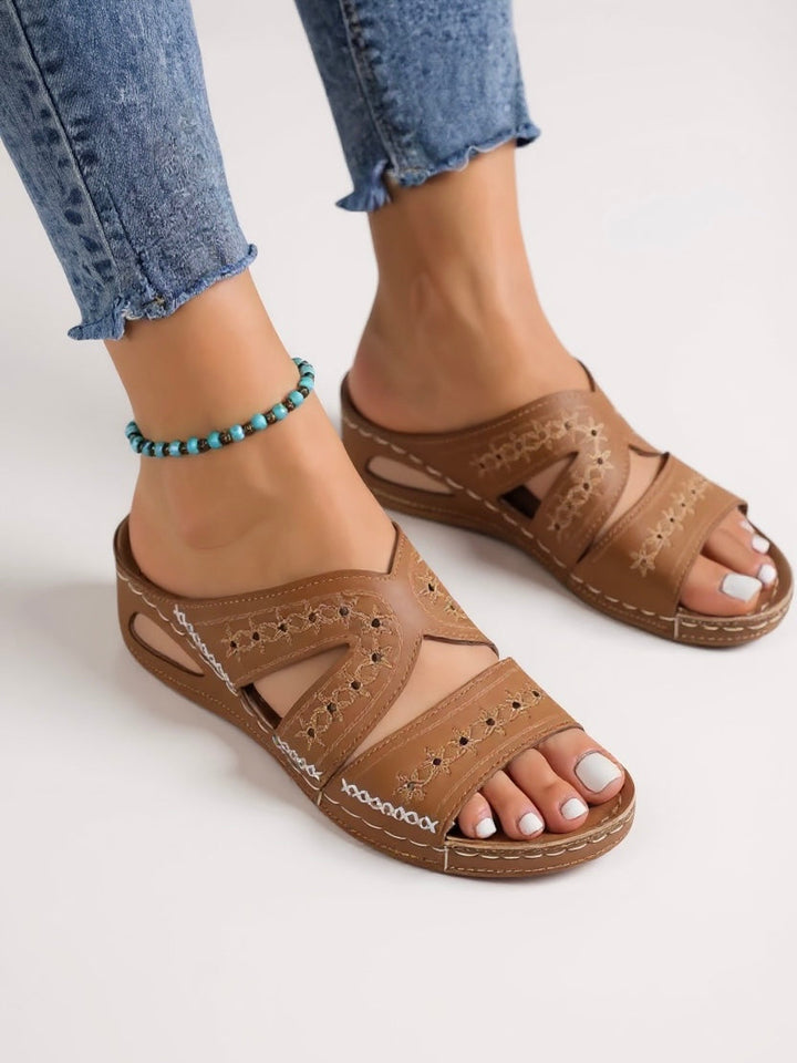 Sienna & Harper™  | Embroidered Slide Sandals