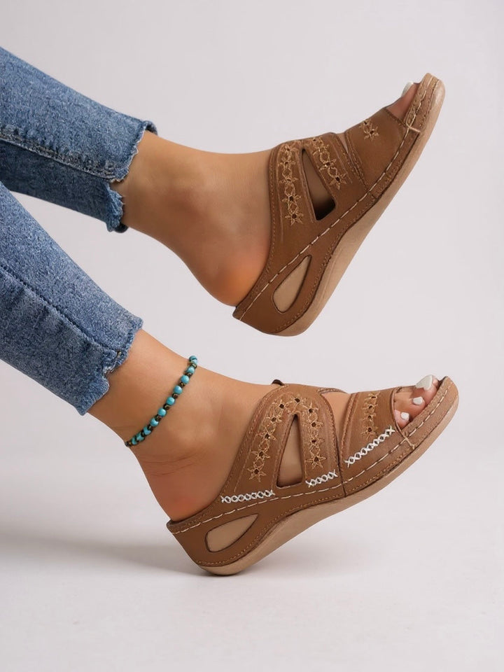 Sienna & Harper™  | Embroidered Slide Sandals