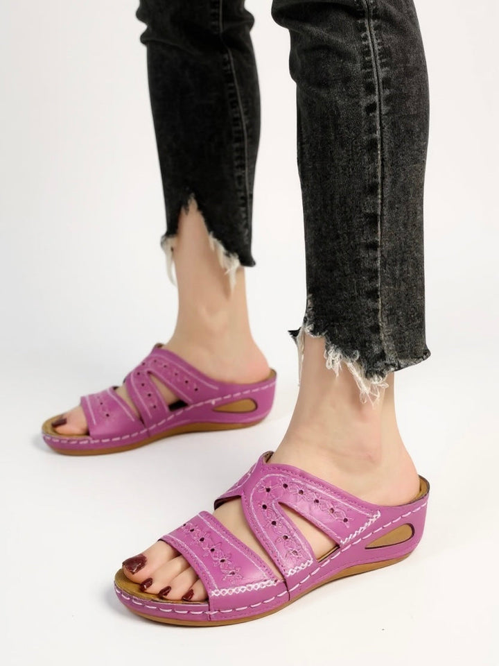 Sienna & Harper™  | Embroidered Slide Sandals