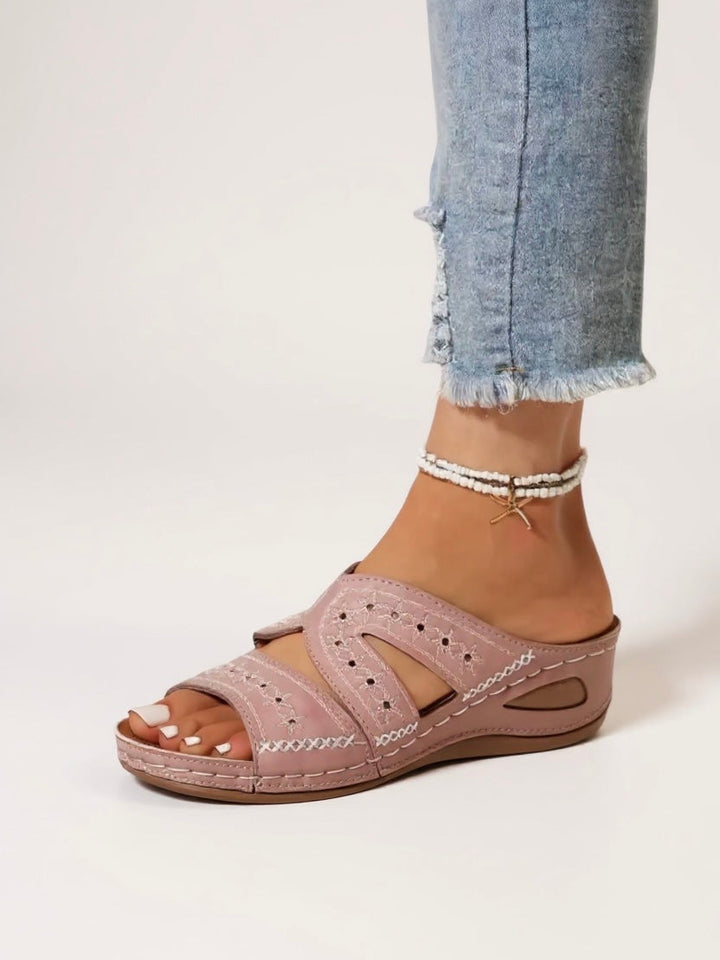 Sienna & Harper™  | Embroidered Slide Sandals