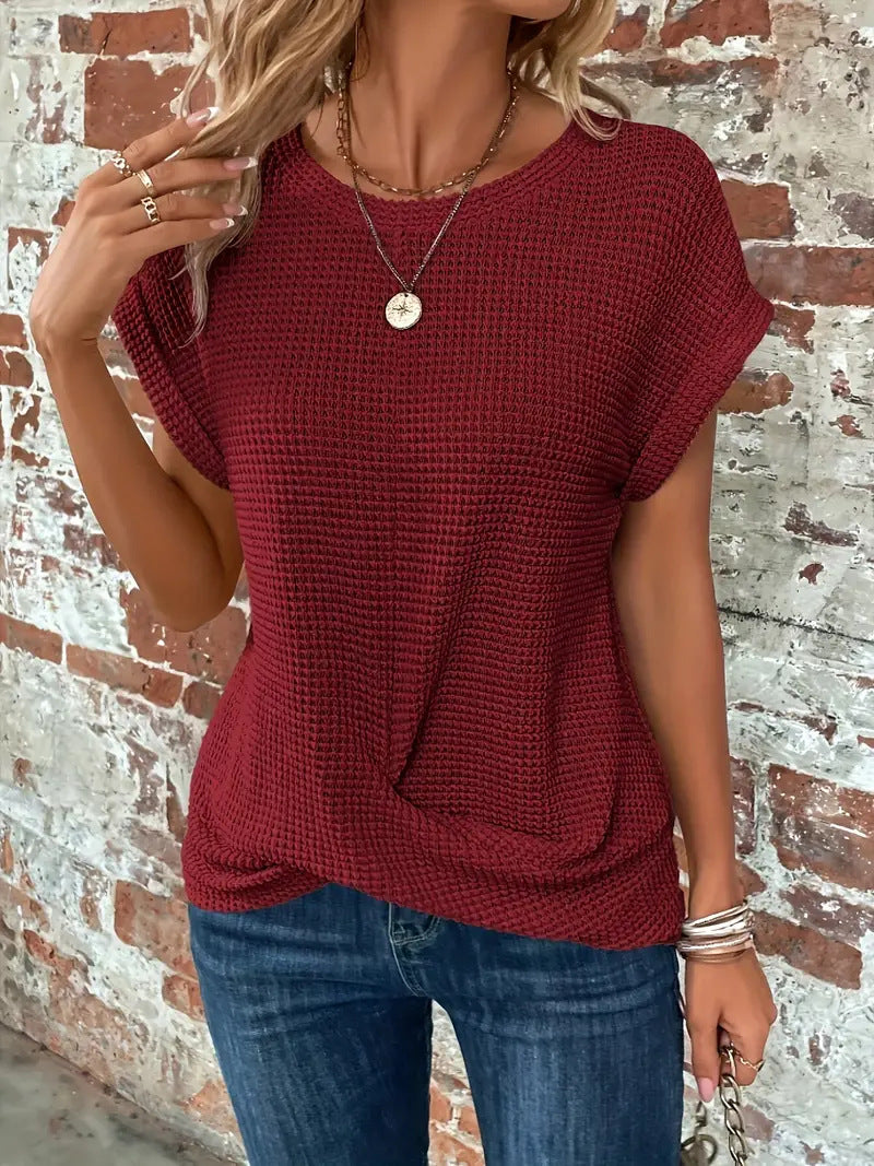 Sienna & Harper™ | Waffle Knit Casual Tee