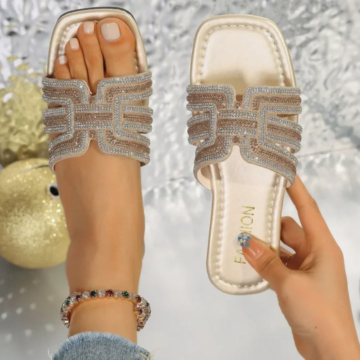Sienna & Harper™  | Luxe Crystal Slide Sandals