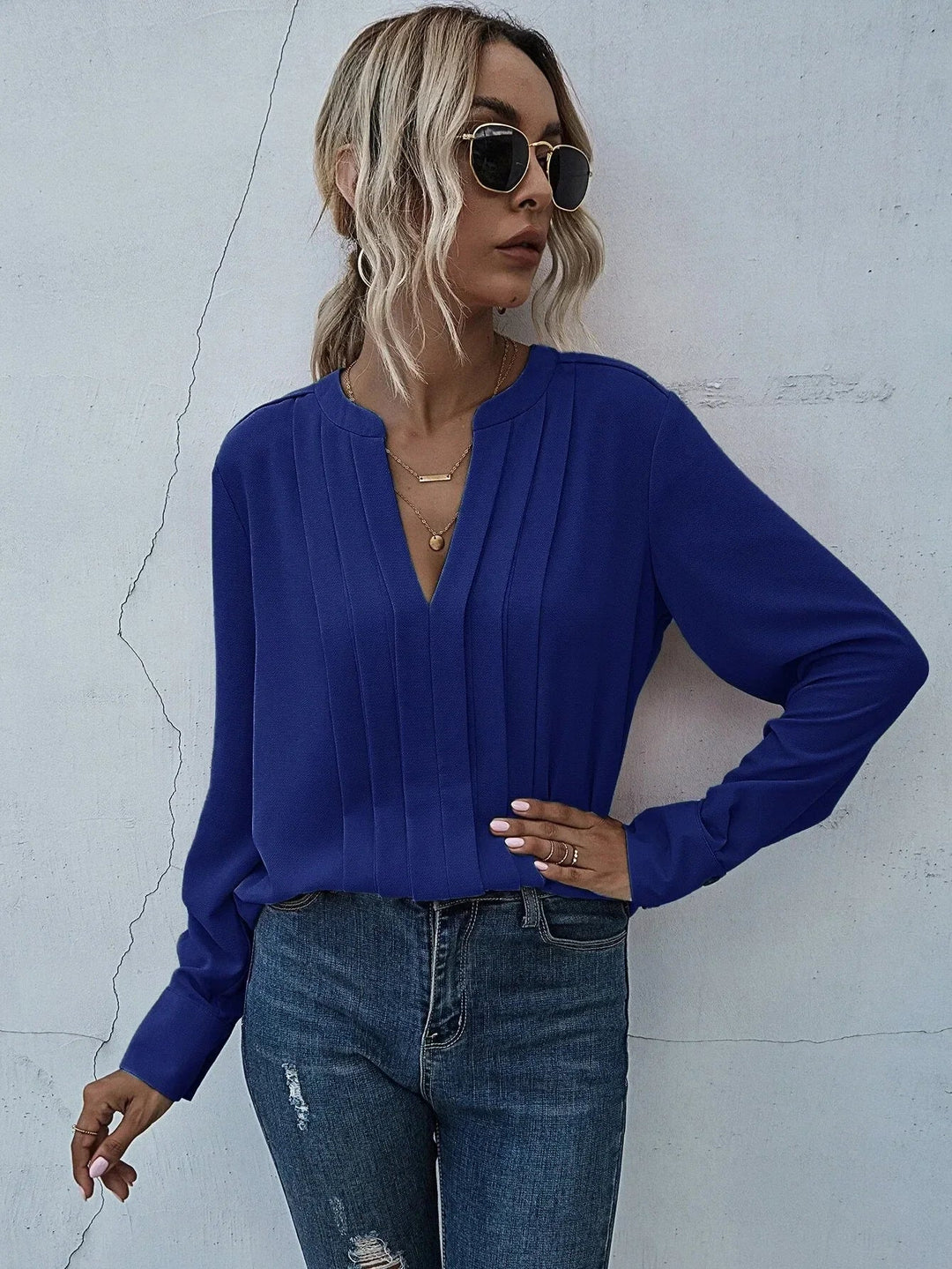 Sienna & Harper™ | Chic Pleated Blouse