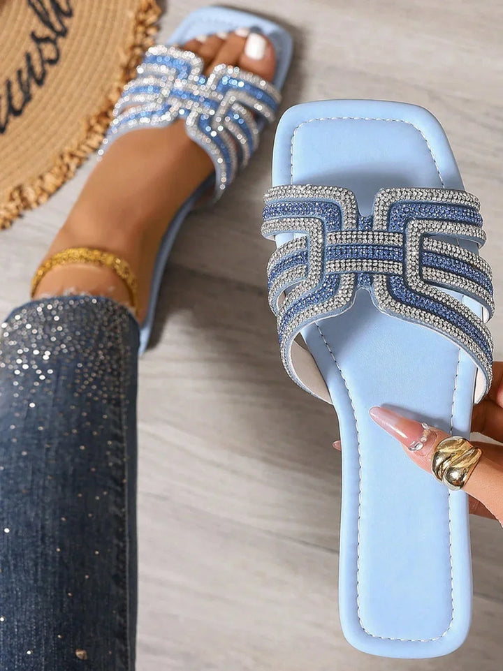 Sienna & Harper™  | Luxe Crystal Slide Sandals