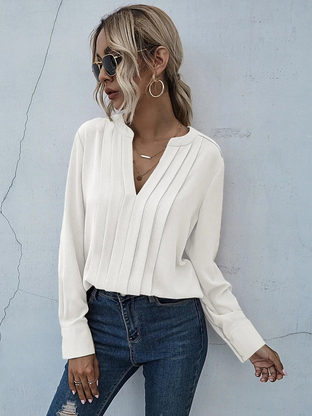Sienna & Harper™ | Chic Pleated Blouse