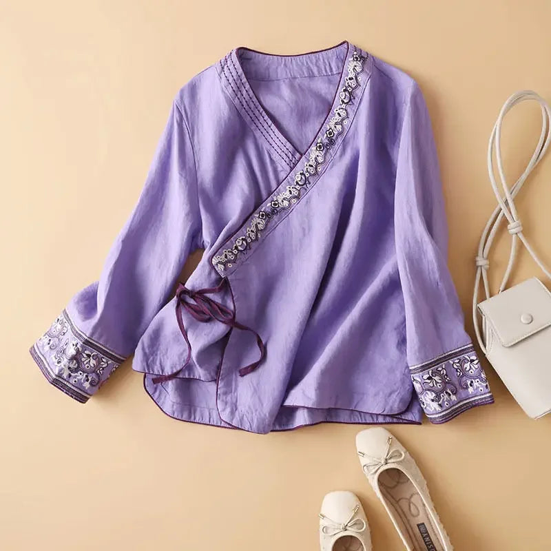 Sienna & Harper™ | Effortless Elegance Embroidered Summer Blouse