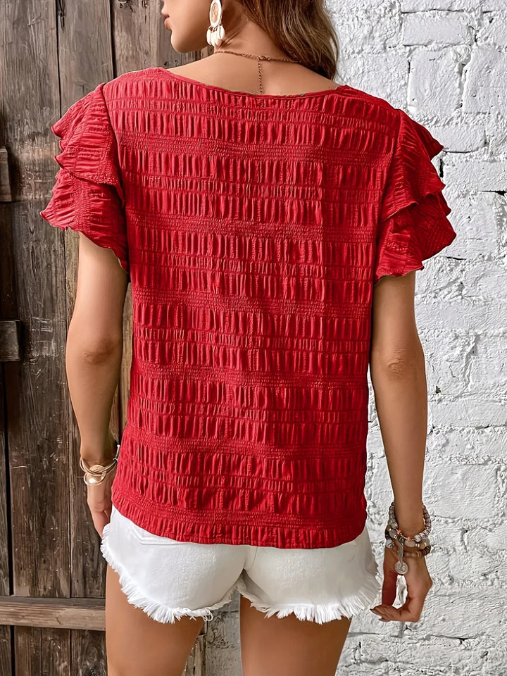 Sienna & Harper™ | Effortless Elegance Shirt with Playful Ruffles