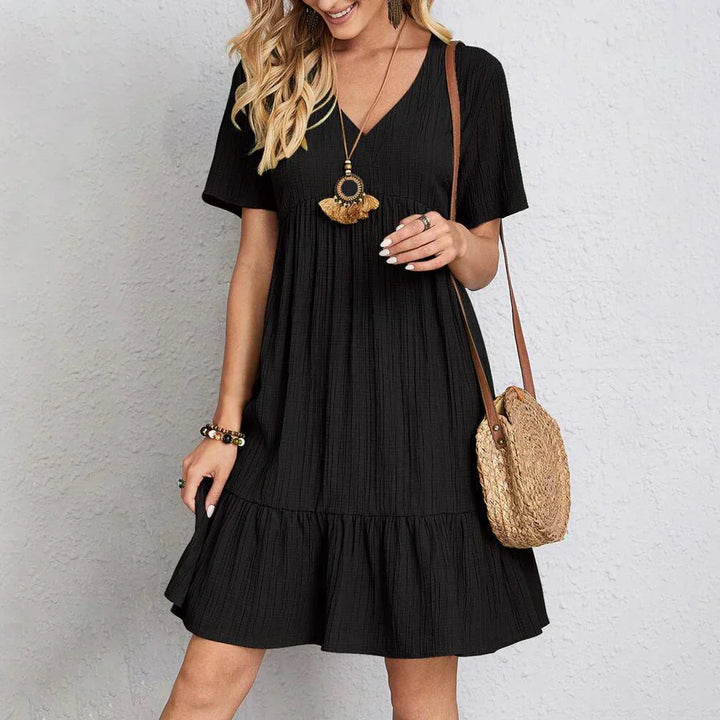 Sienna & Harper™ | Chic Bohemian Ruffle Hem Mini Dress