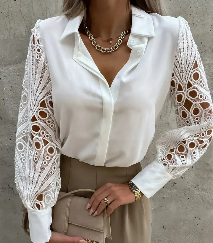 Sienna & Harper™ | Elegant Blouse with Stunning Ruffled Sleeves