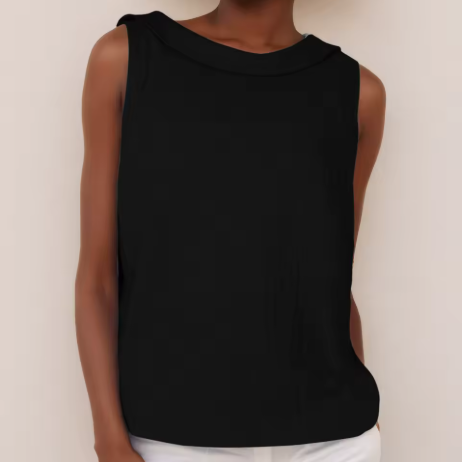 Sienna & Harper™ | Sleeveless Roll Collar Top