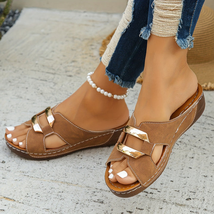 Sienna & Harper™ | Buckle Slide Sandals