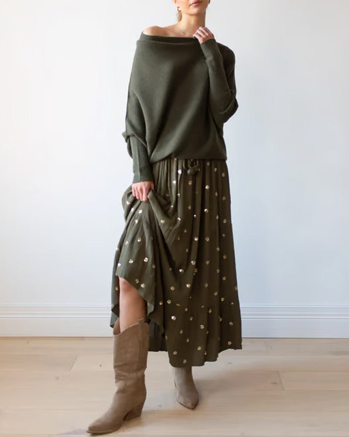 Sienna & Harper™ – Asymmetrical Draped Knitwear with Innovative Design