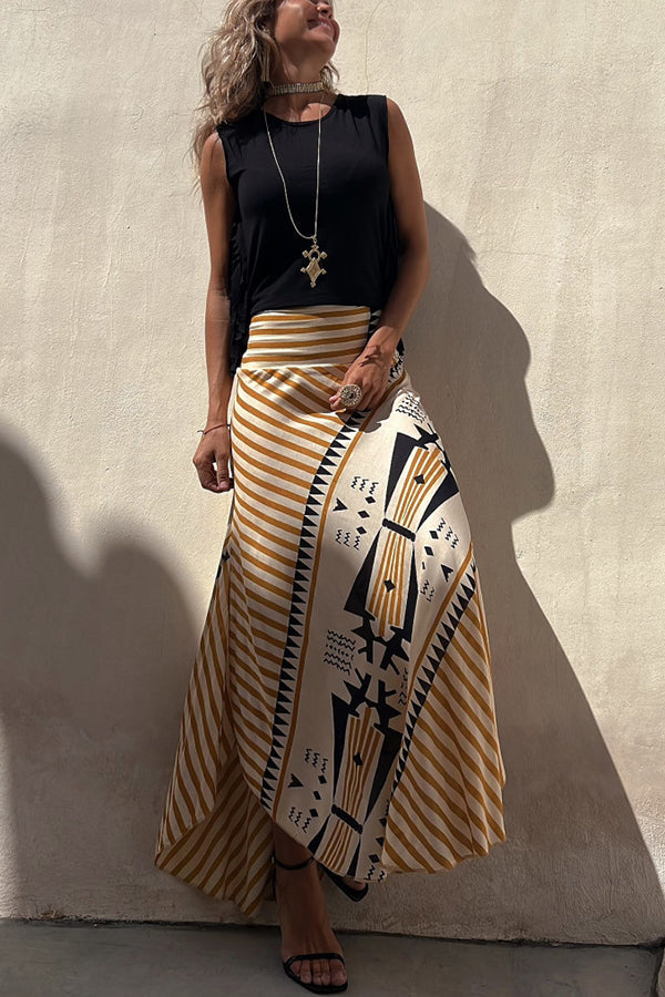 Sienna & Harper™ | Bohemian Striped Maxi Skirt