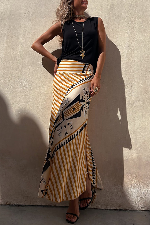 Sienna & Harper™ | Bohemian Striped Maxi Skirt