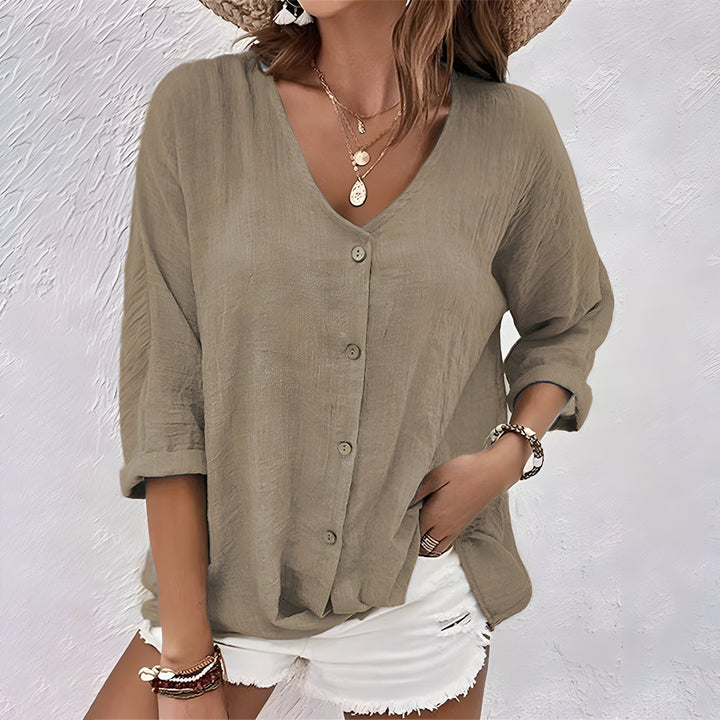 Sienna & Harper™ | Effortless Elegance Button-Up Blouse