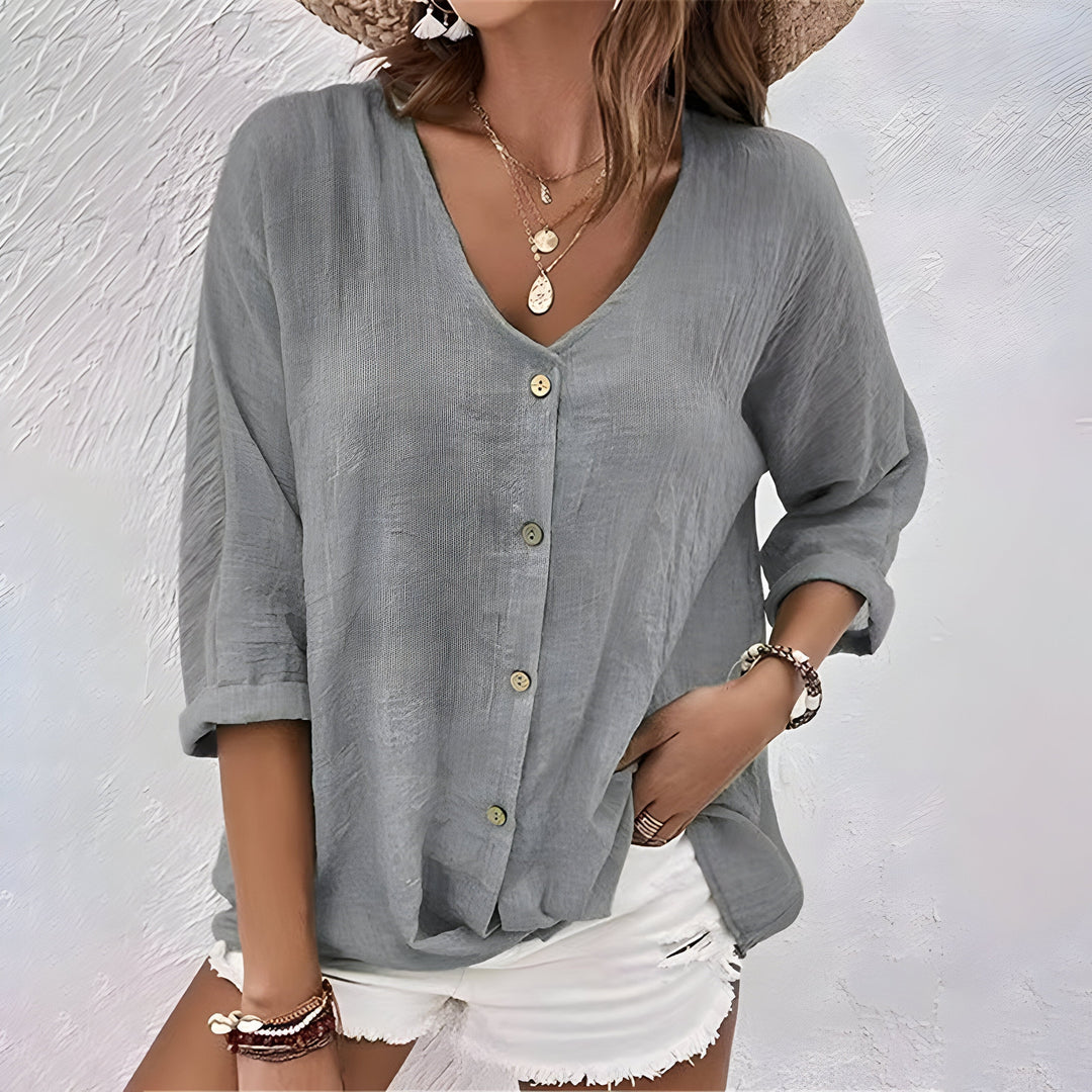 Sienna & Harper™ | Effortless Elegance Button-Up Blouse